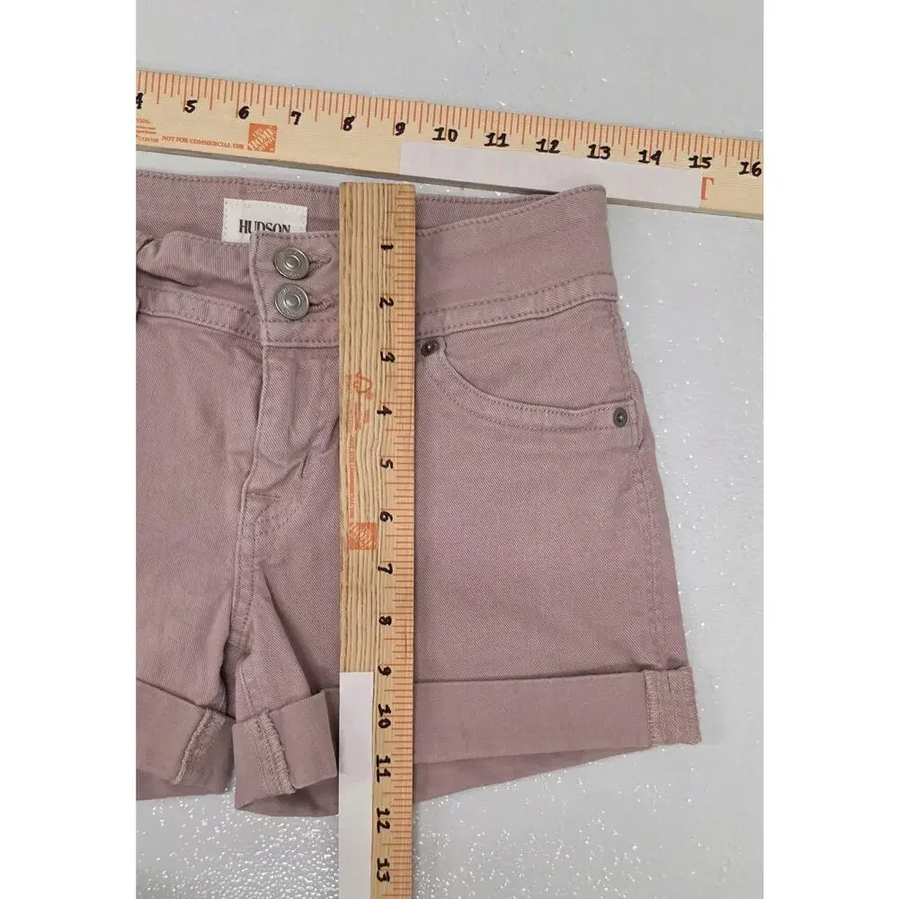 Hudson Women’s Ruby Denim Shorts Ruby Size 26 Mid Thigh Color Pale Pink